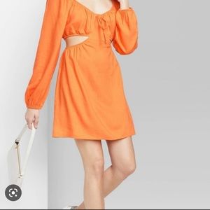 Wild Fable linen blend dress tangerine
